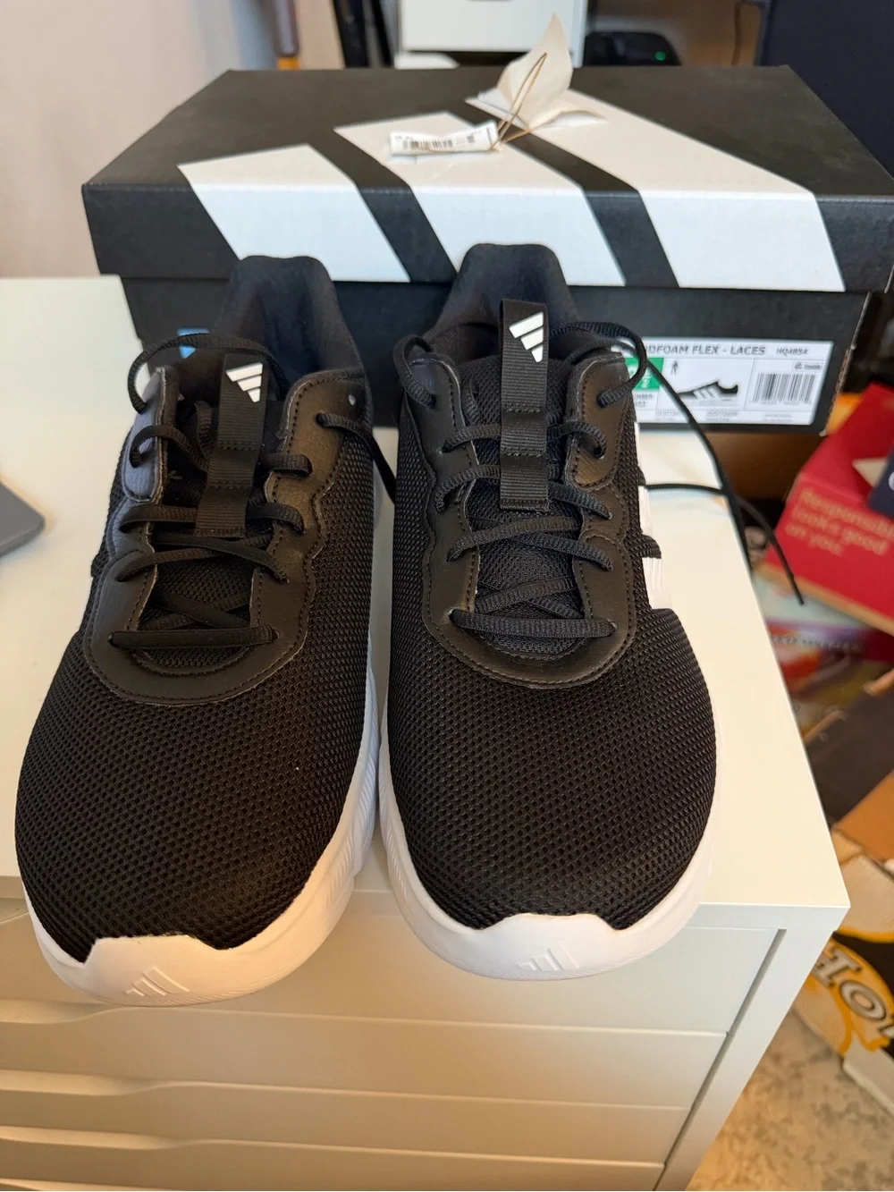 adidas Men’s Black and White Athletic Sneakers